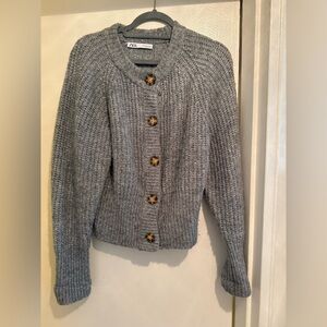 Zara Charcoal Button-Up Women's Cardigan